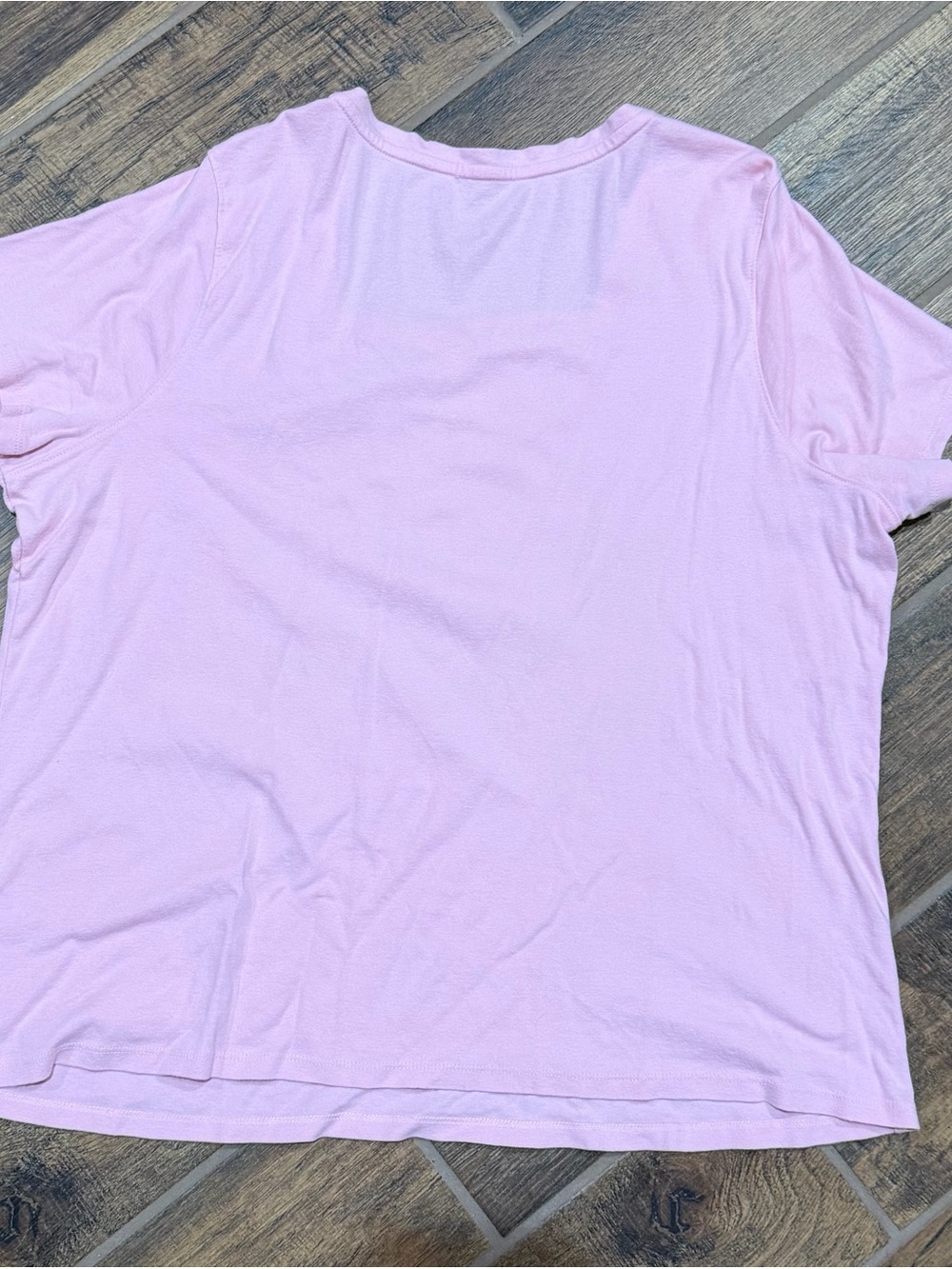 Bobbie Brooks Light Pink Short Sleeve Square Neck Tee with Stud Accents - Picture 2 of 4